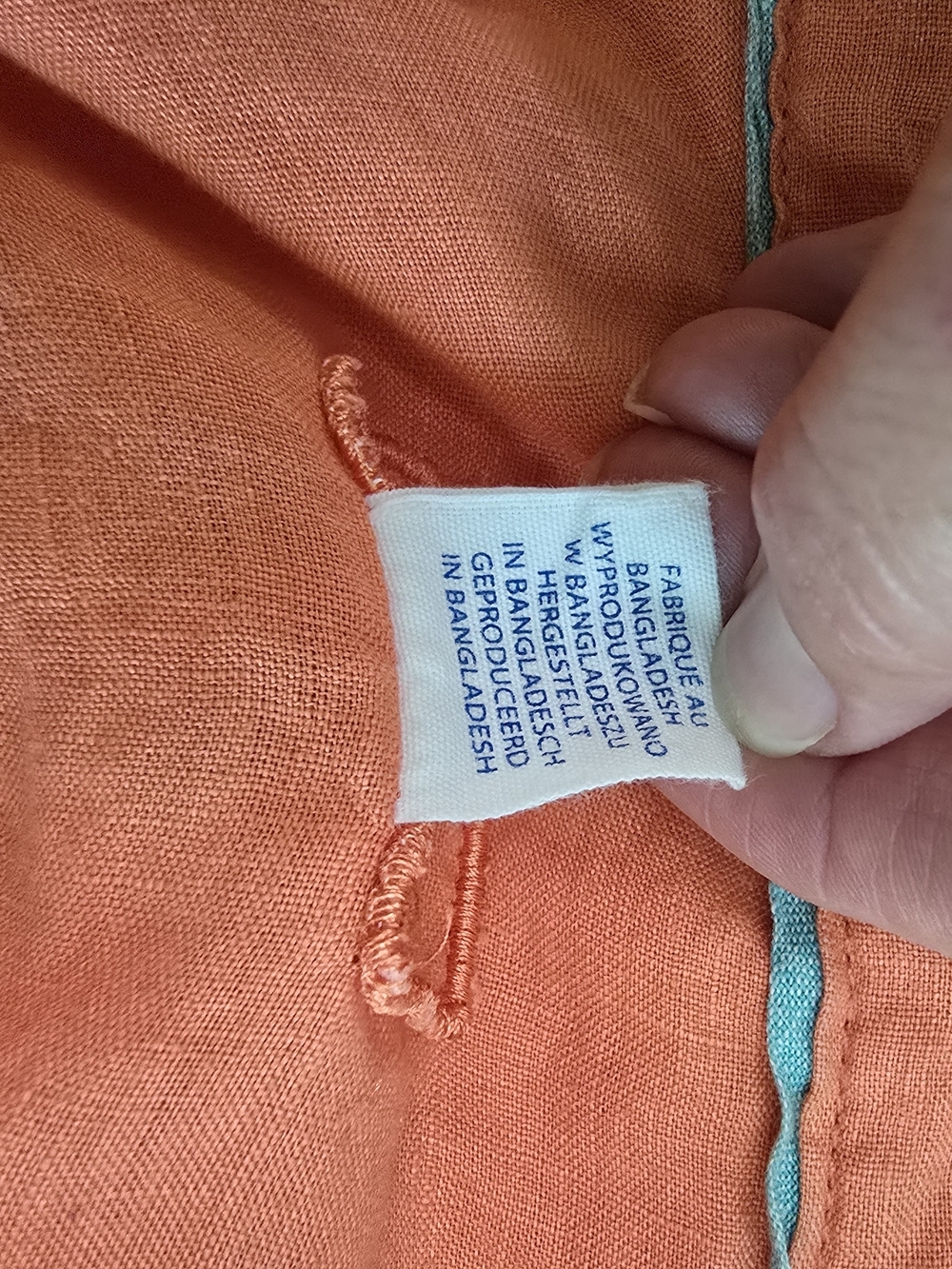 Sigrid Olsen Coral Button-Front Linen Shirt Women Size L - Picture 10 of 11